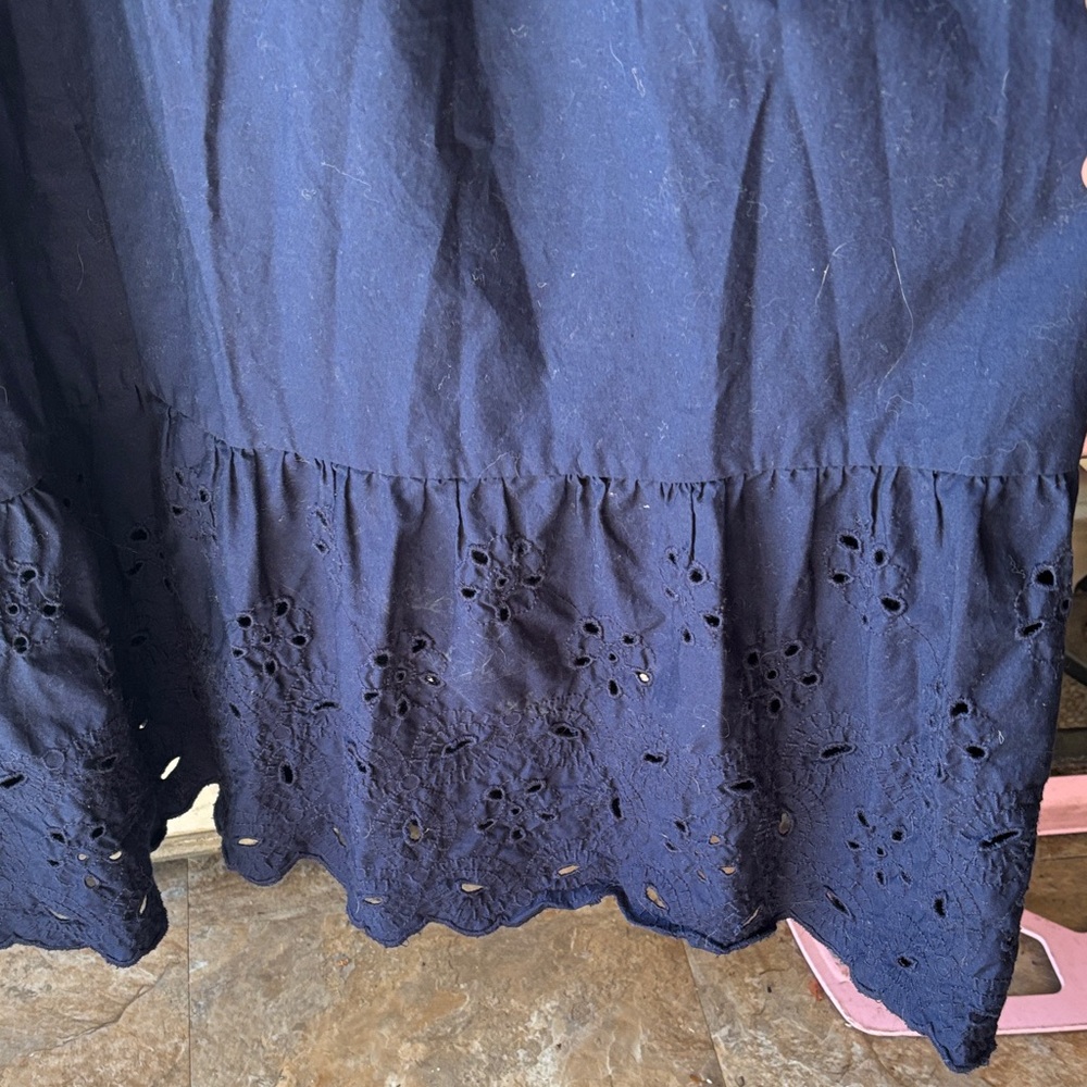crown & ivy Navy Smocked Eyelet Maxi Dress - Picture 5 of 8